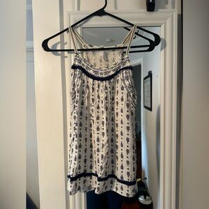 Xhilaration Target Paisley Strappy Blue White Tank Top Cami Tunic Women’s M New